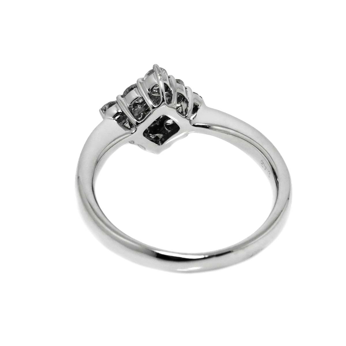 Garnet 0.11ct Diamond 0.43ct Ring Pt Platinum size5.25(US)