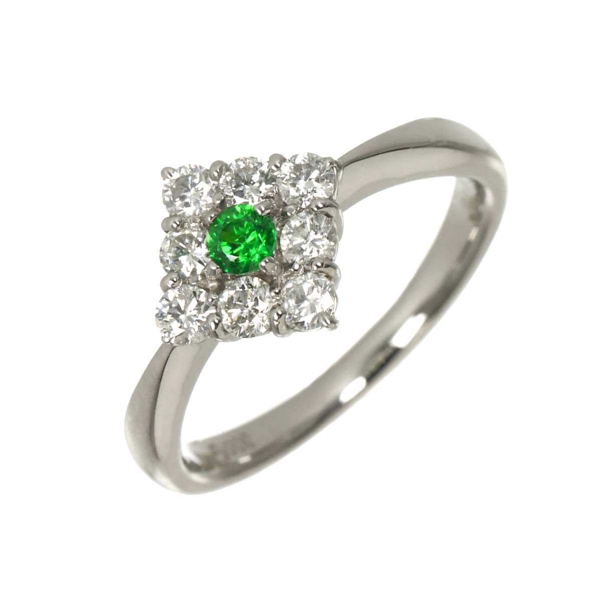 Garnet 0.11ct Diamond 0.43ct Ring Pt Platinum size5.25(US)