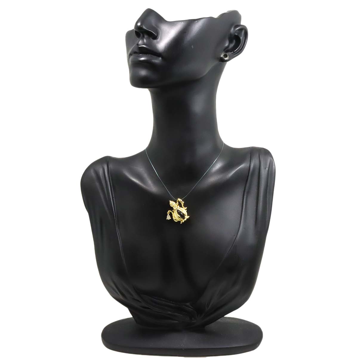 Diamond 0.27ct Shell Onyx Pendant 18K YG Yellow Gold 750