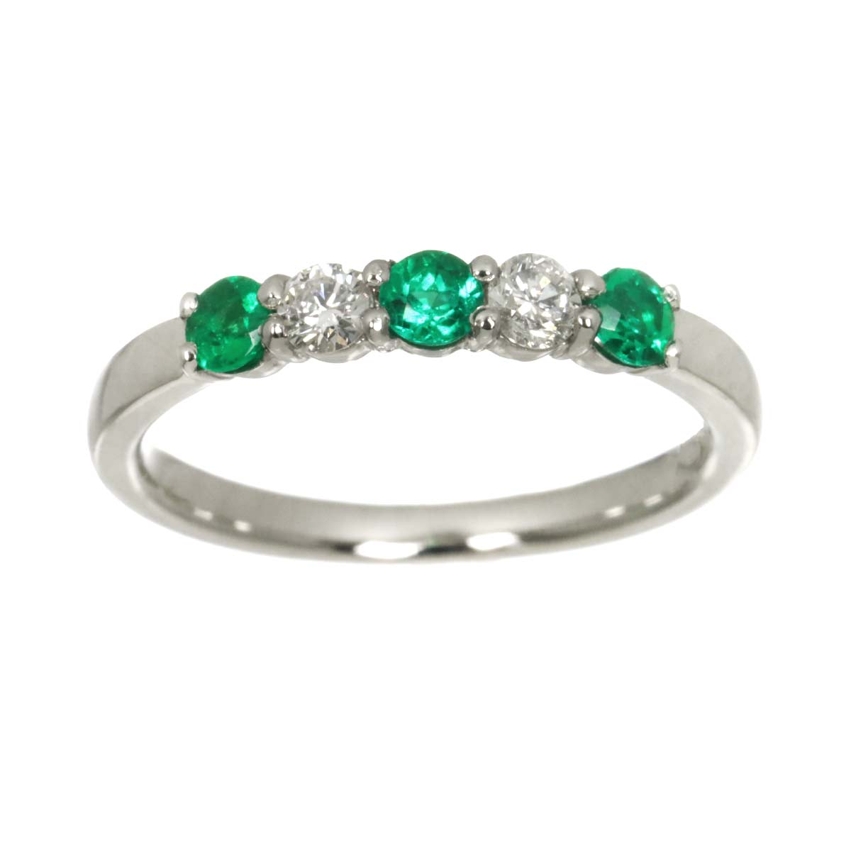 Emerald 0.24ct Diamond 0.16ct Ring Pt Platinum size5-5.25(US)