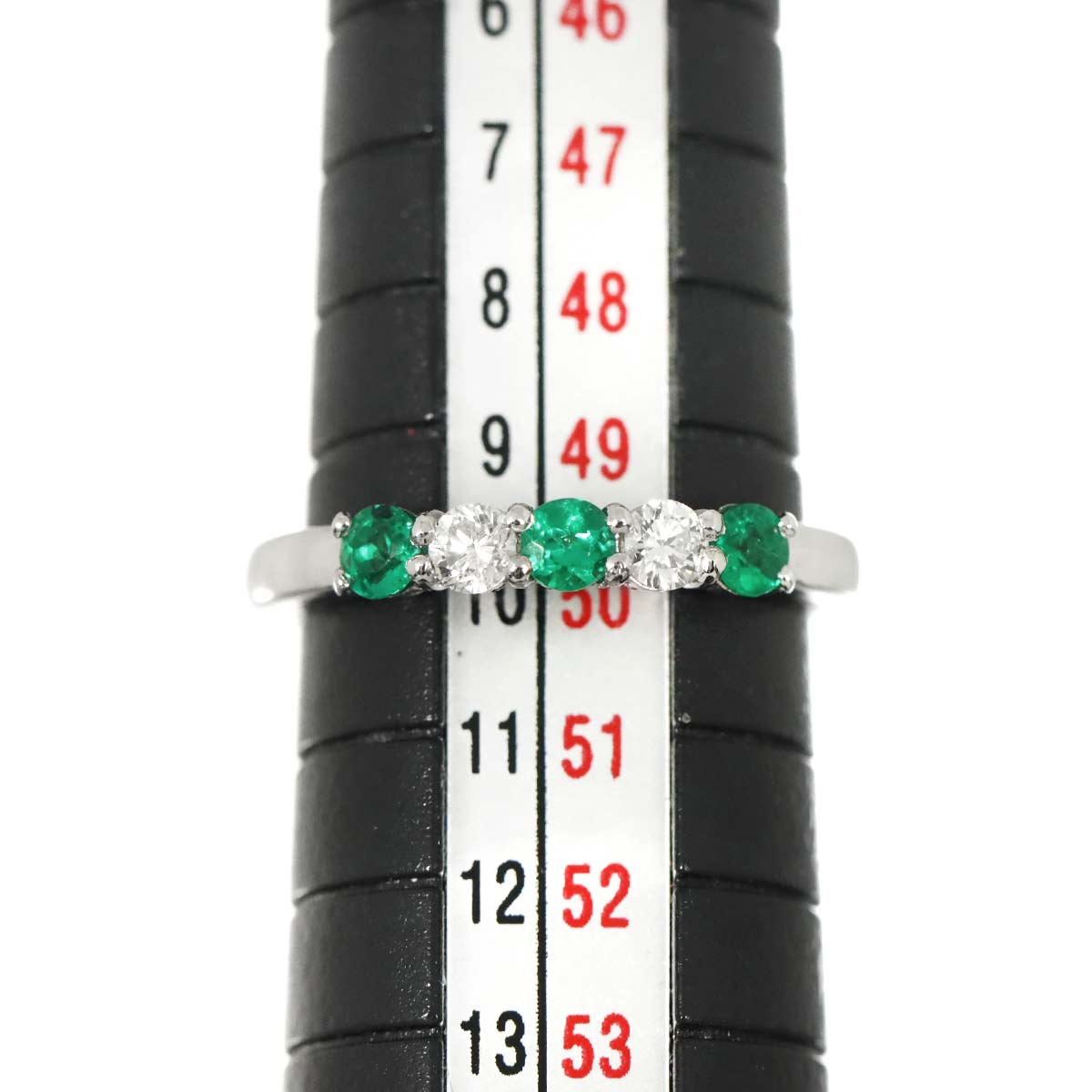 Emerald 0.24ct Diamond 0.16ct Ring Pt Platinum size5-5.25(US)