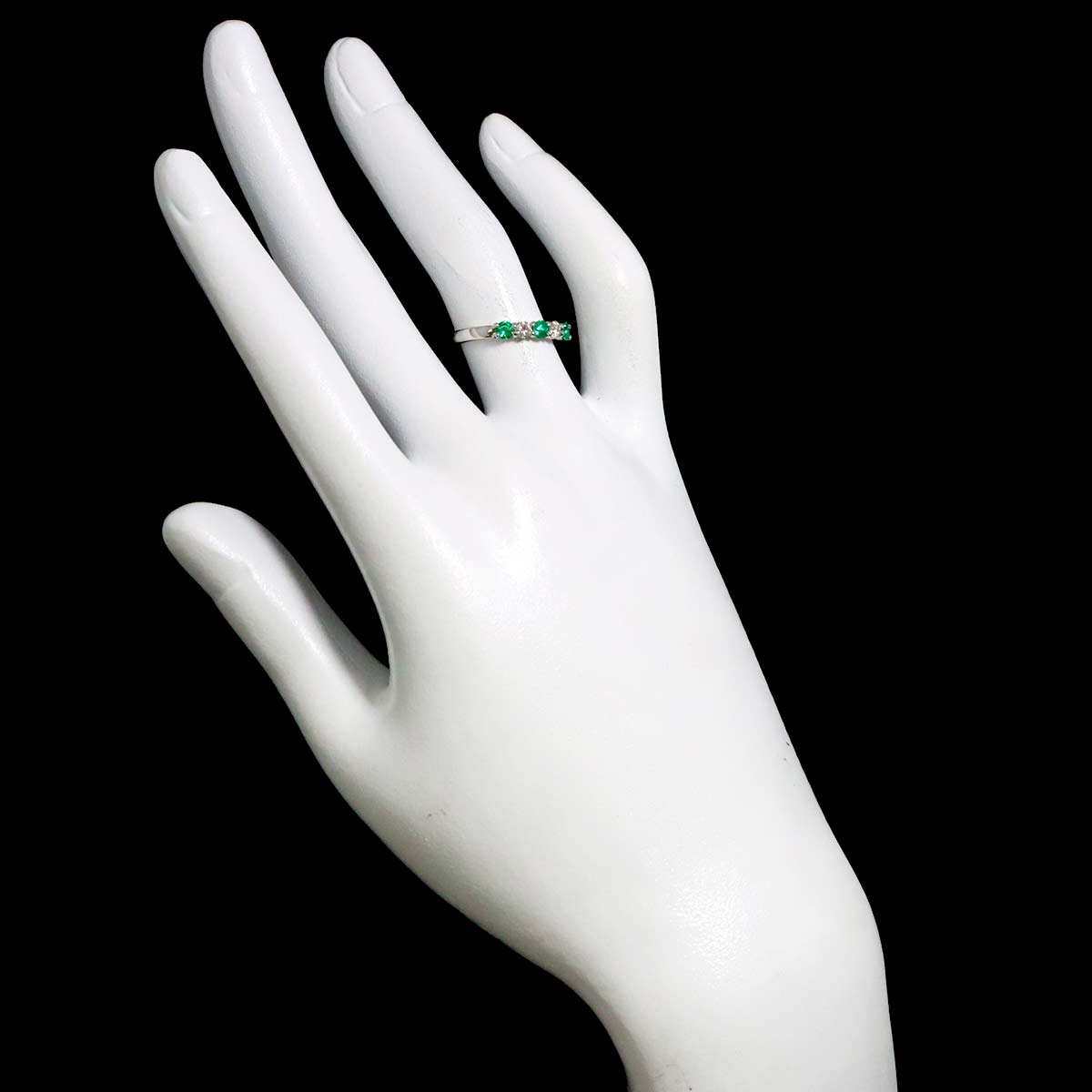Emerald 0.24ct Diamond 0.16ct Ring Pt Platinum size5-5.25(US)