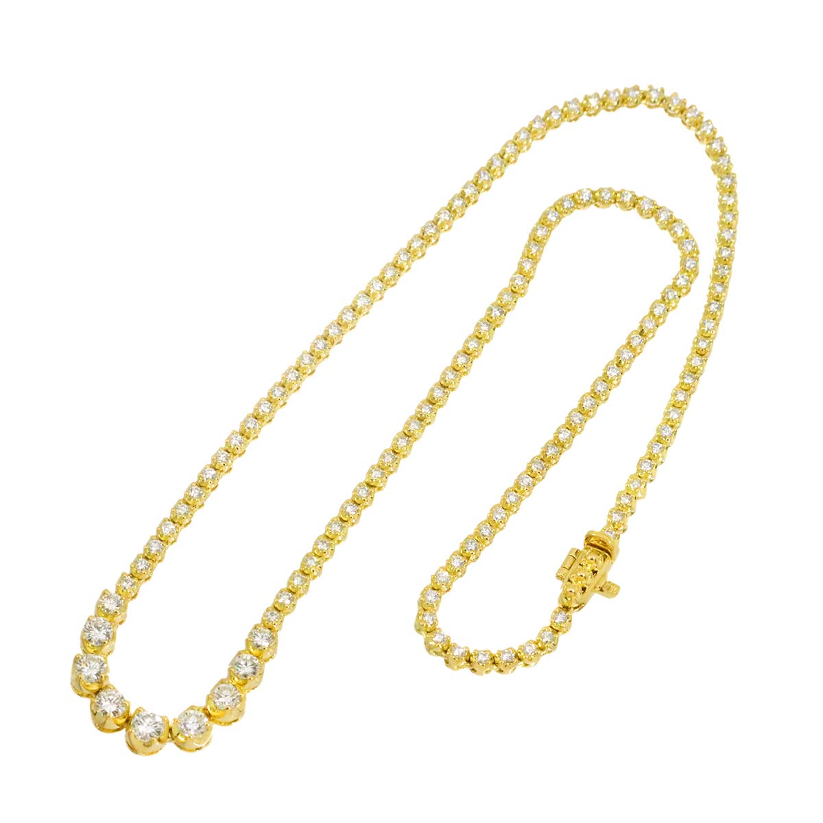 Diamond 3.10ct Necklace 18K YG Yellow Gold 750