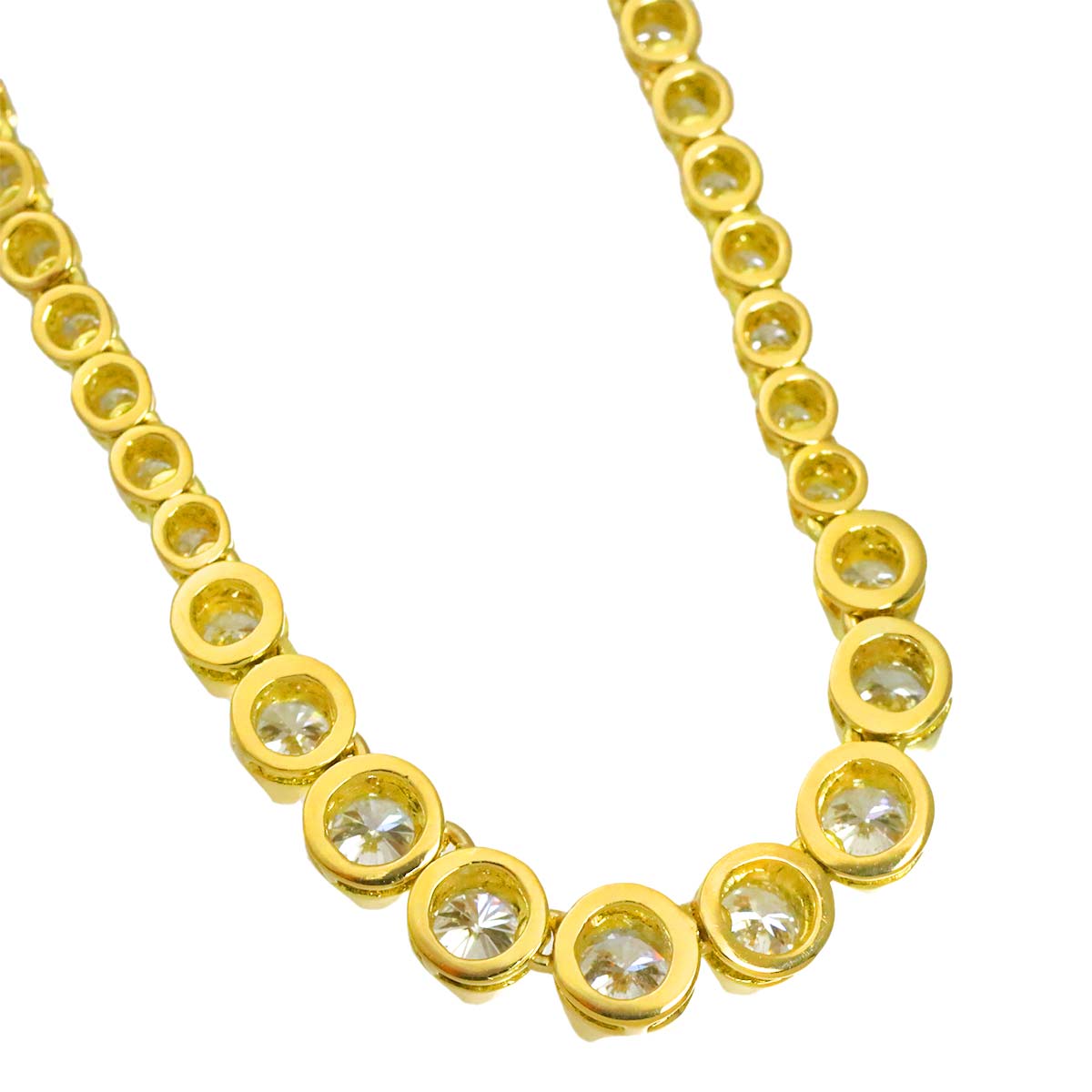 Diamond 3.10ct Necklace 18K YG Yellow Gold 750