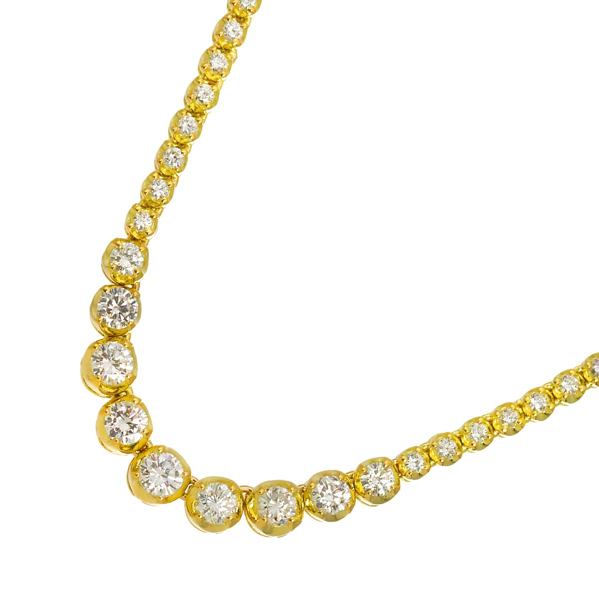 Diamond 3.10ct Necklace 18K YG Yellow Gold 750