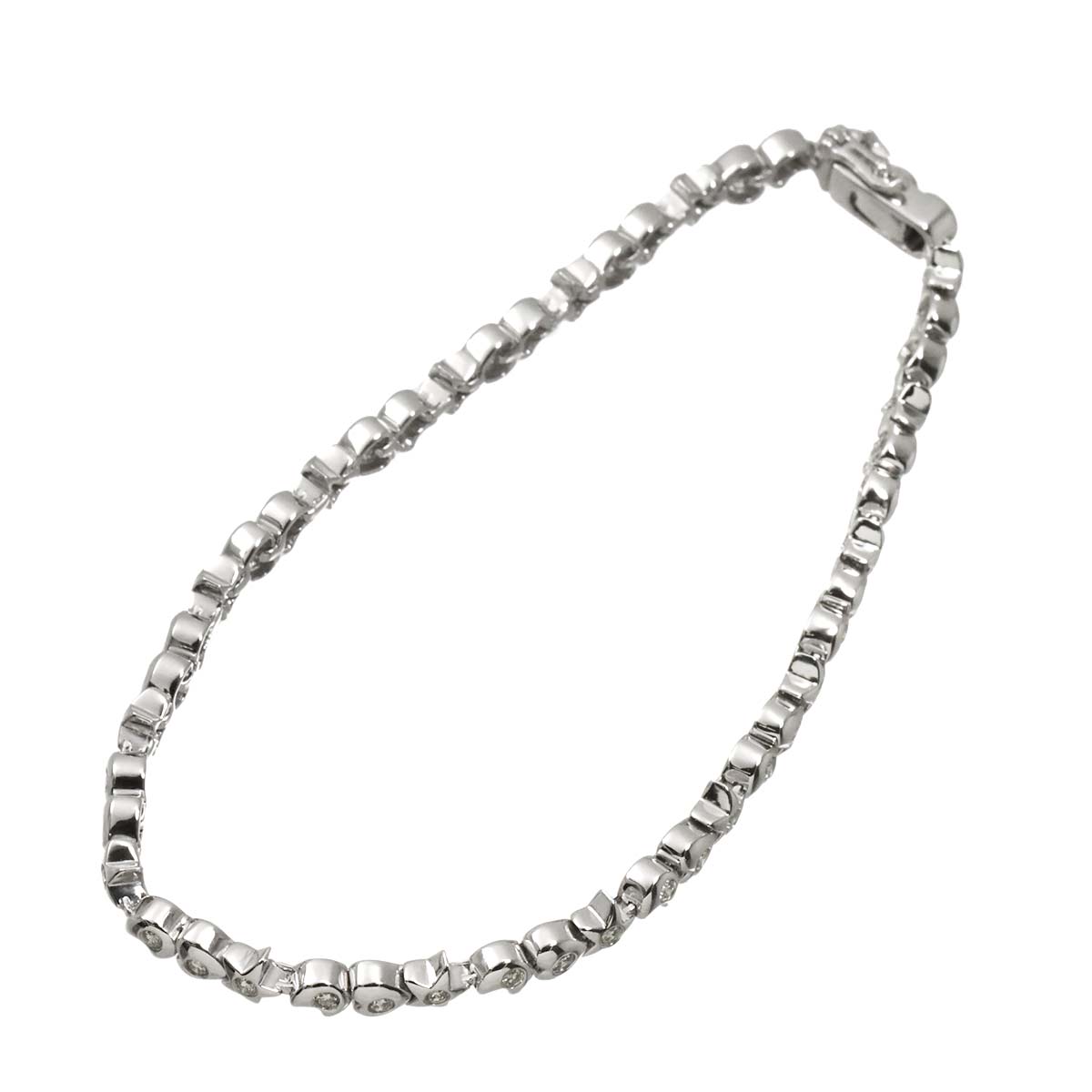 Diamond 0.70ct Bracelet 18K K18 WG White Gold 750