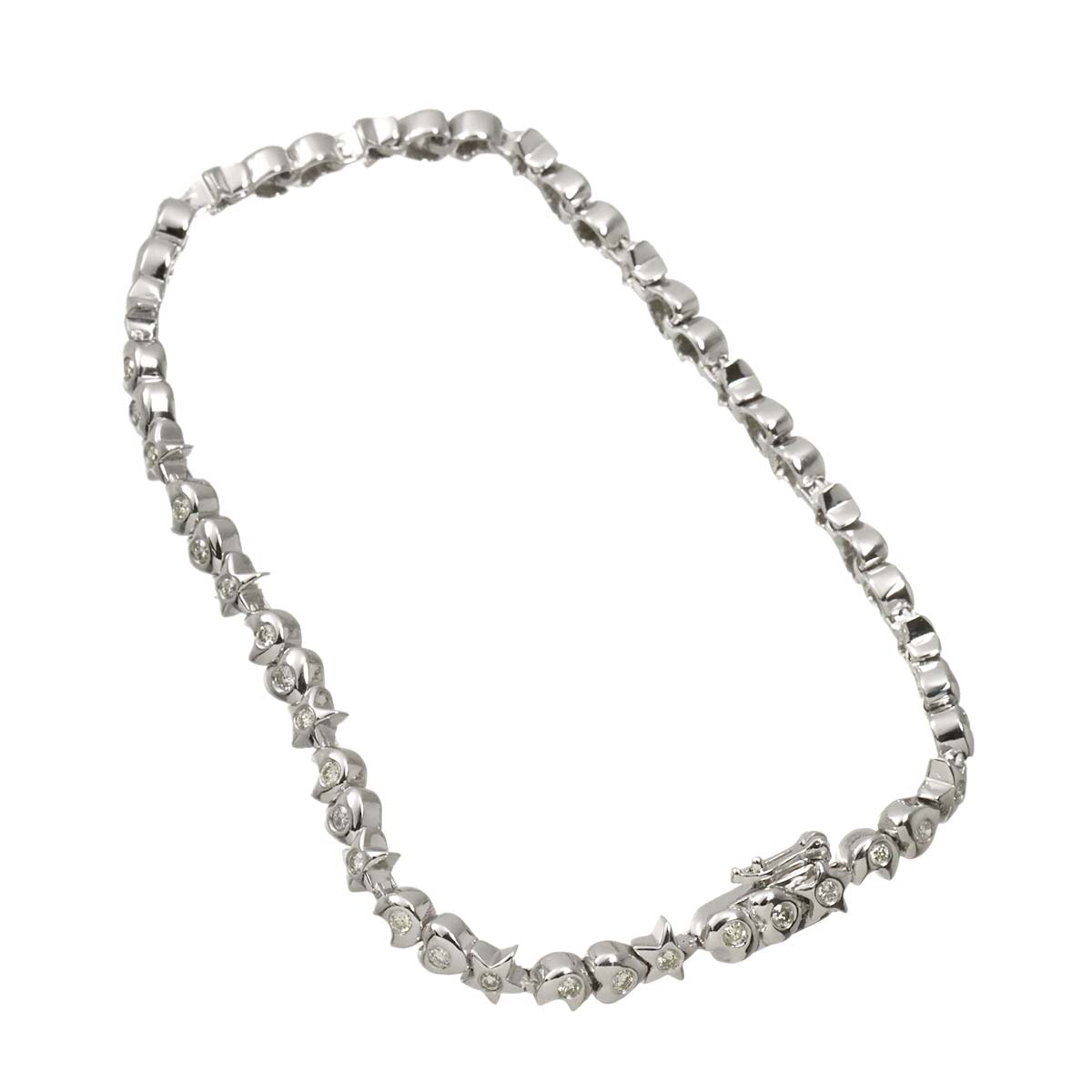 Diamond 0.70ct Bracelet 18K K18 WG White Gold 750
