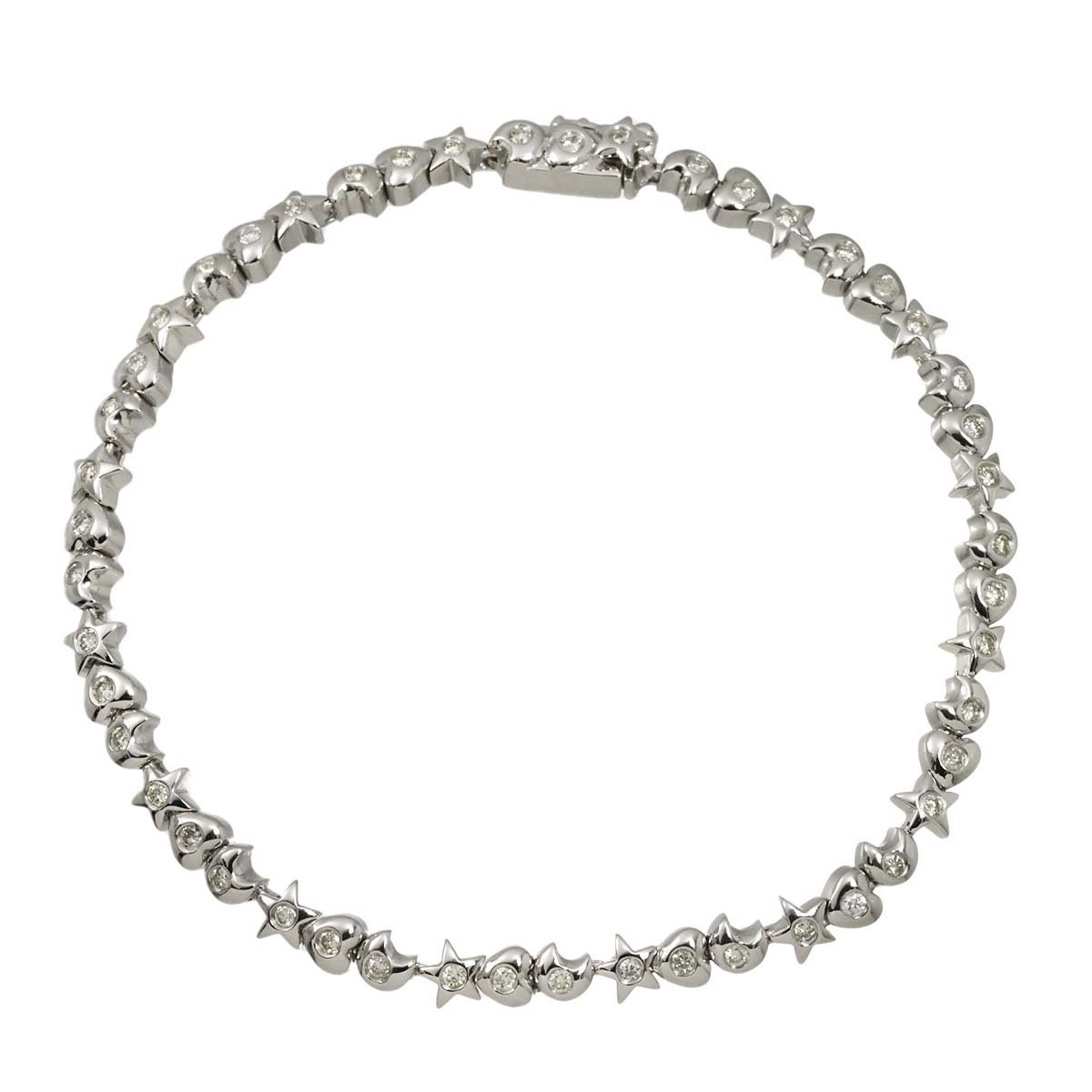 Diamond 0.70ct Bracelet 18K K18 WG White Gold 750