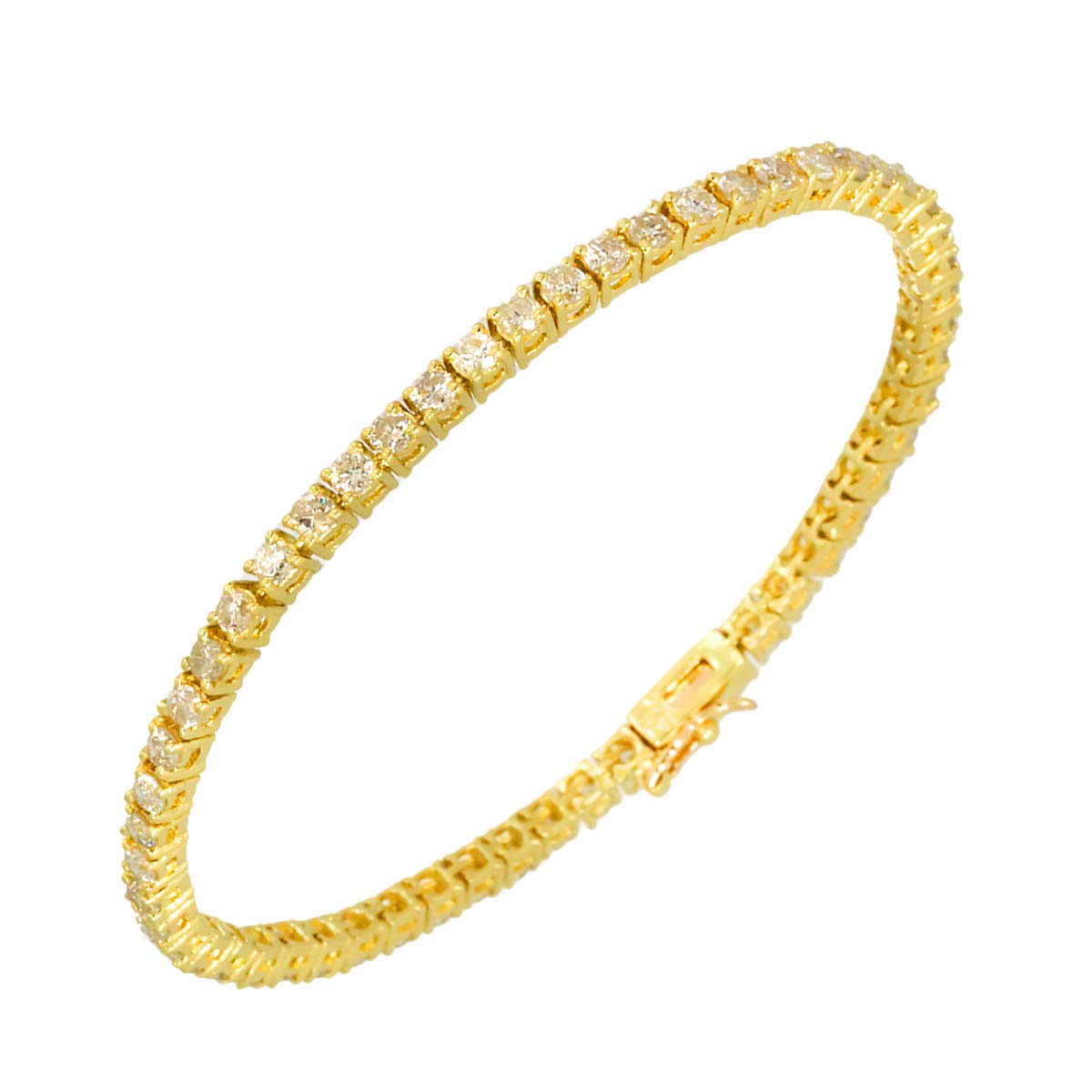 Diamond 3.40ct Bracelet K18 YG Yellow Gold 750