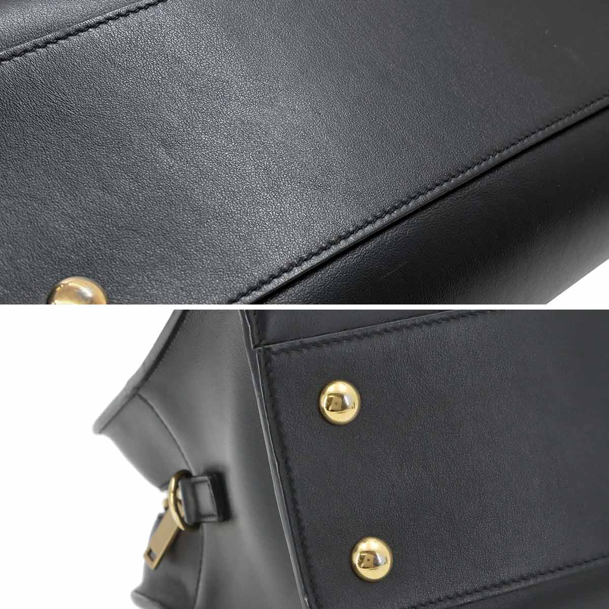 Baby Cabas Hand Shoulder Bag Leather Black 568853