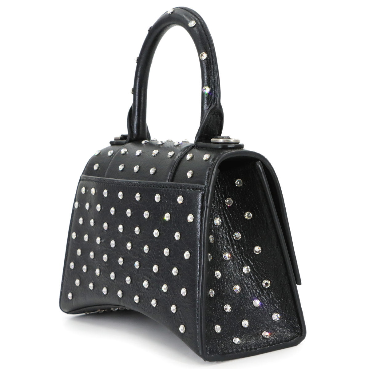 Hourglass XS Hand Shoulder Bag Leather Black 592833