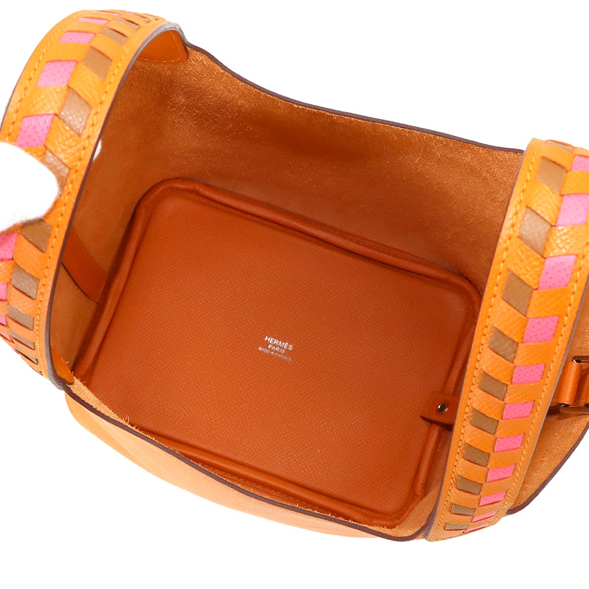 Picotin Lock PM Tressage Hand Bag Epsom Apricot Rose Azalee