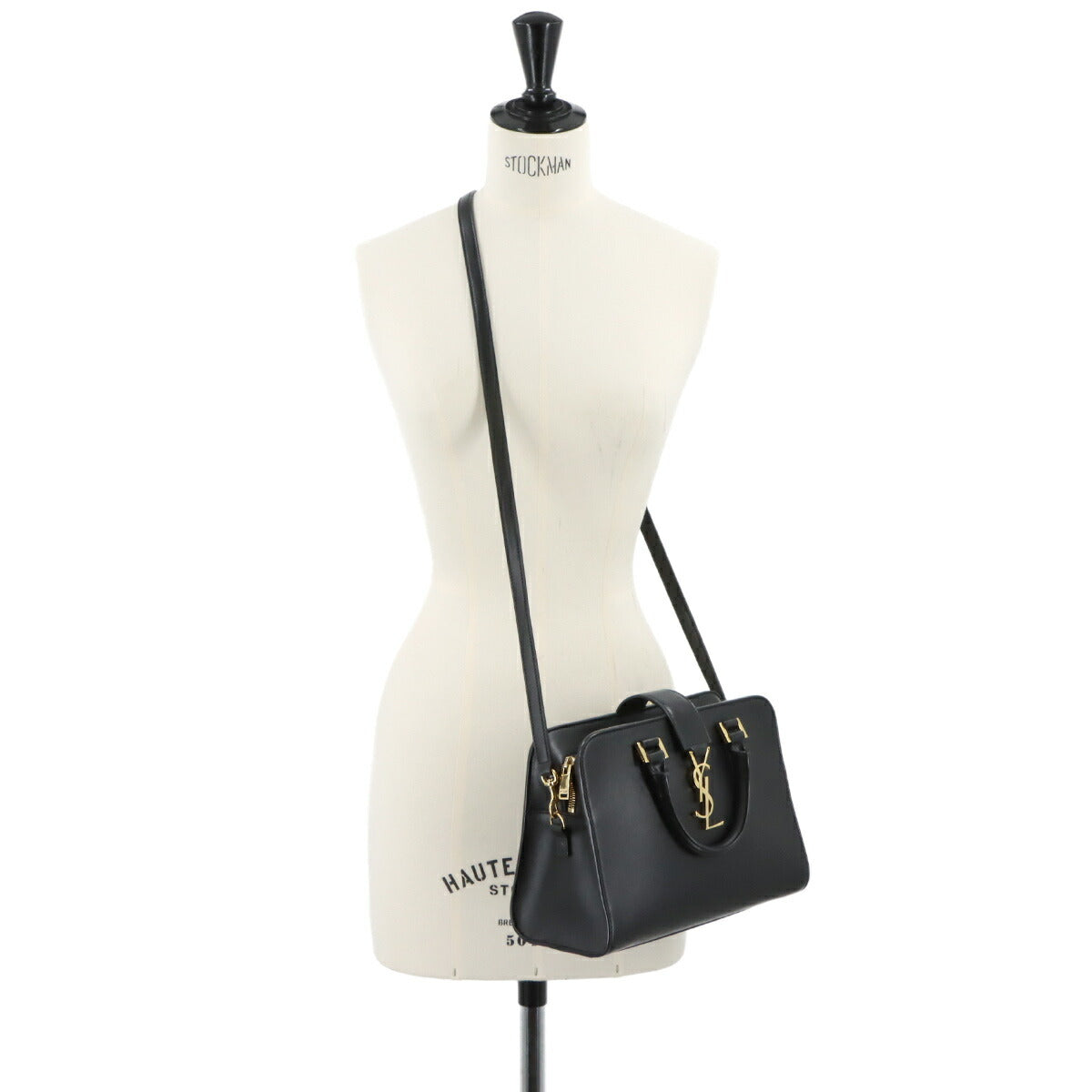 Baby Cabas Hand Shoulder Bag Leather Black 472466