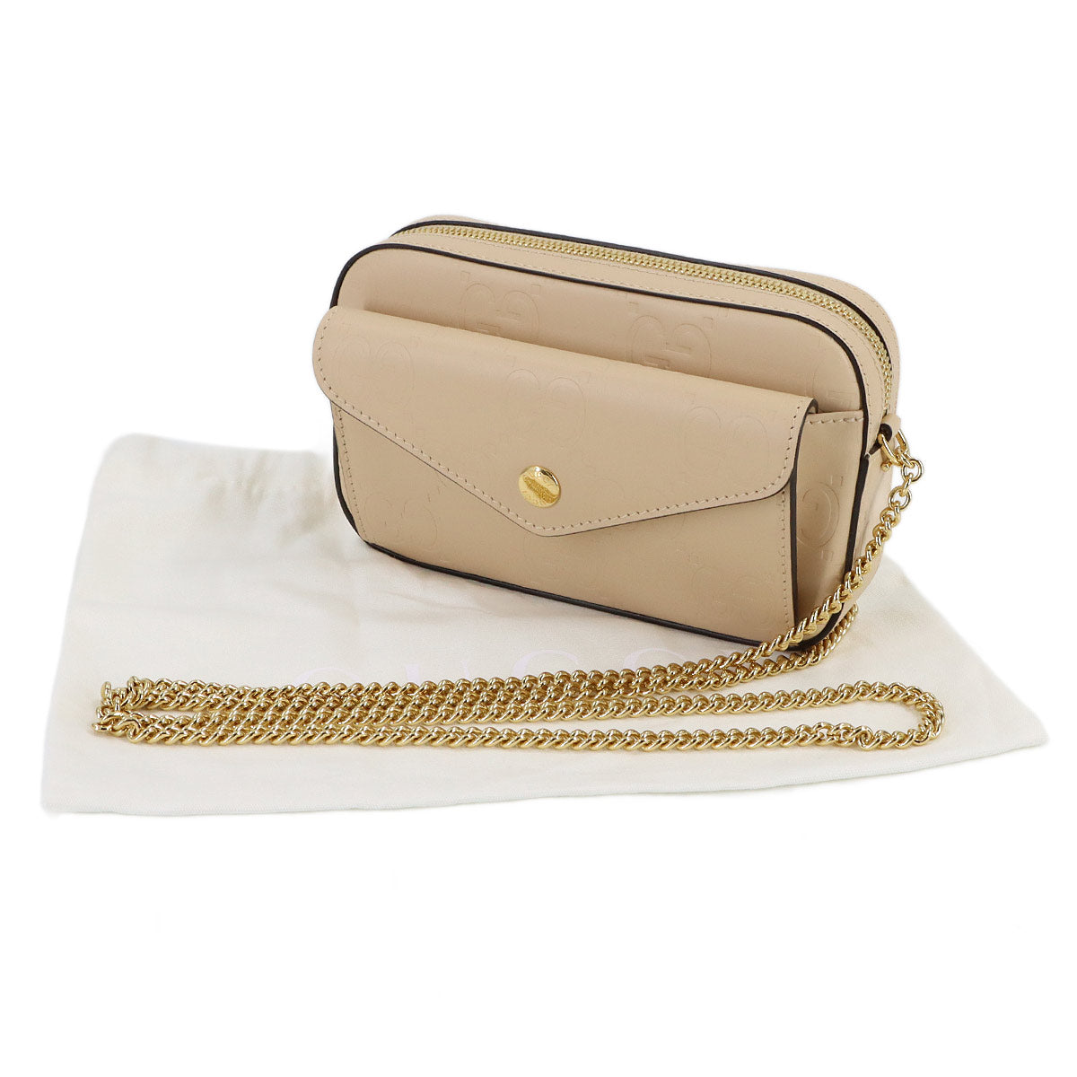 Jumbo GG Super Mini Chain Shoulder Bag Leather 781554