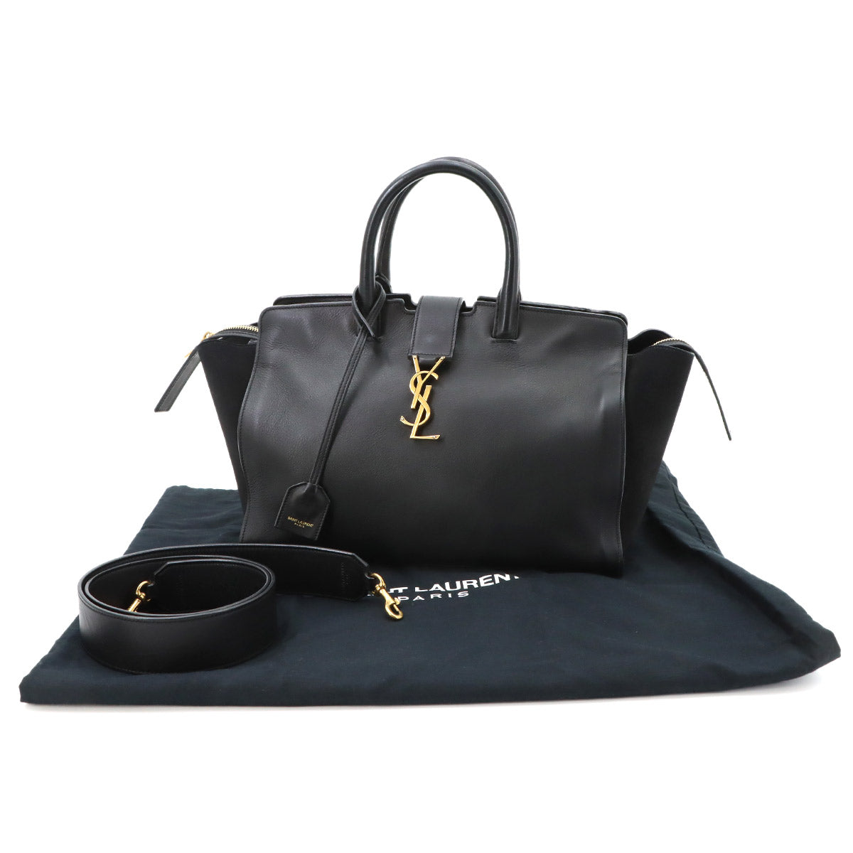 Downtown Cabas Hand Shoulder Bag Leather Black 436832