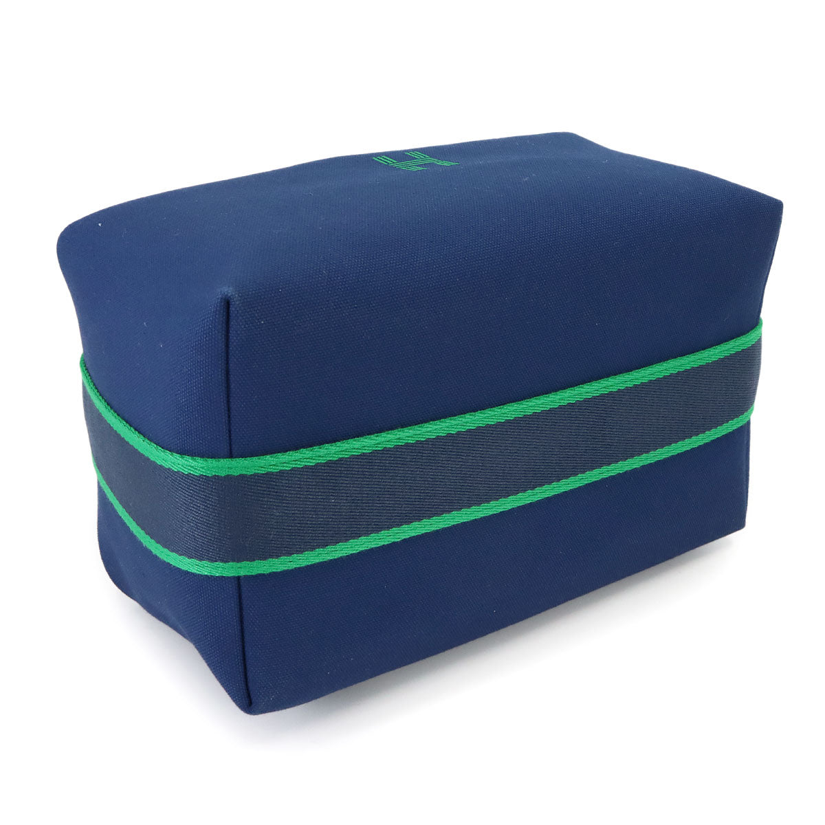 Bride a Brac GM Hand Bag Toile H Blue Marine Green Pouch
