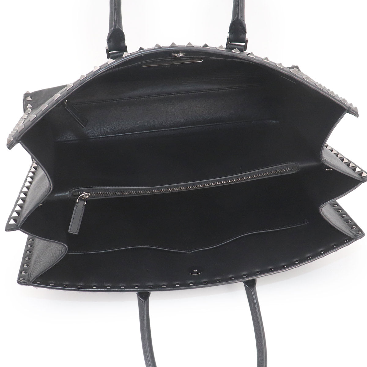 Rockstuds 2way Tote Shoulder Bag Leather Black