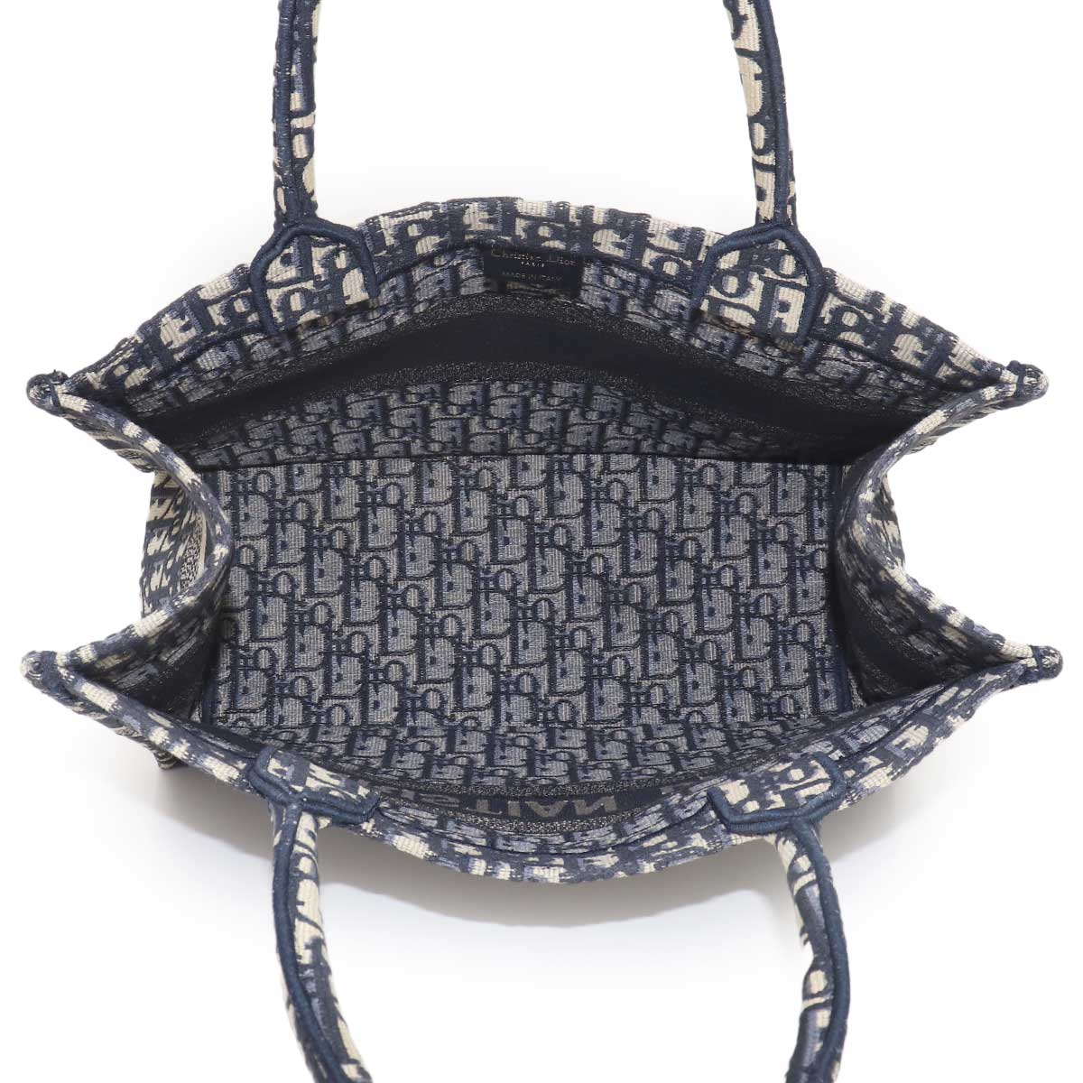 Oblique Book Tote Medium Bag Canvas Navy M1296ZRIW