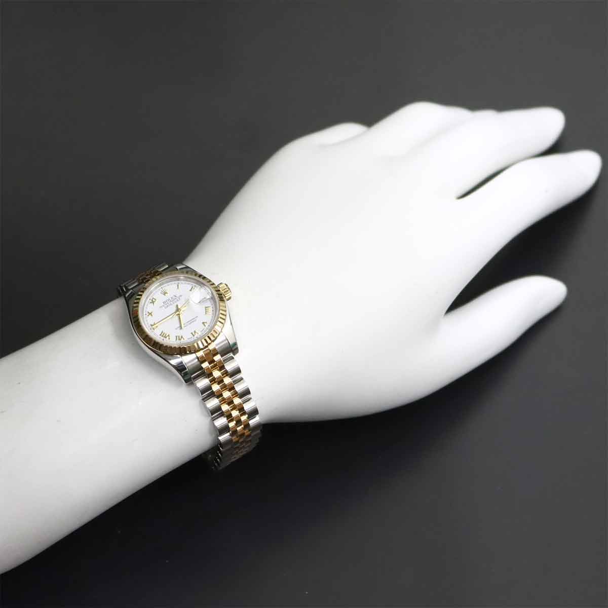 Datejust 179173 Serial D 750 YG White Dial Ladies Watch