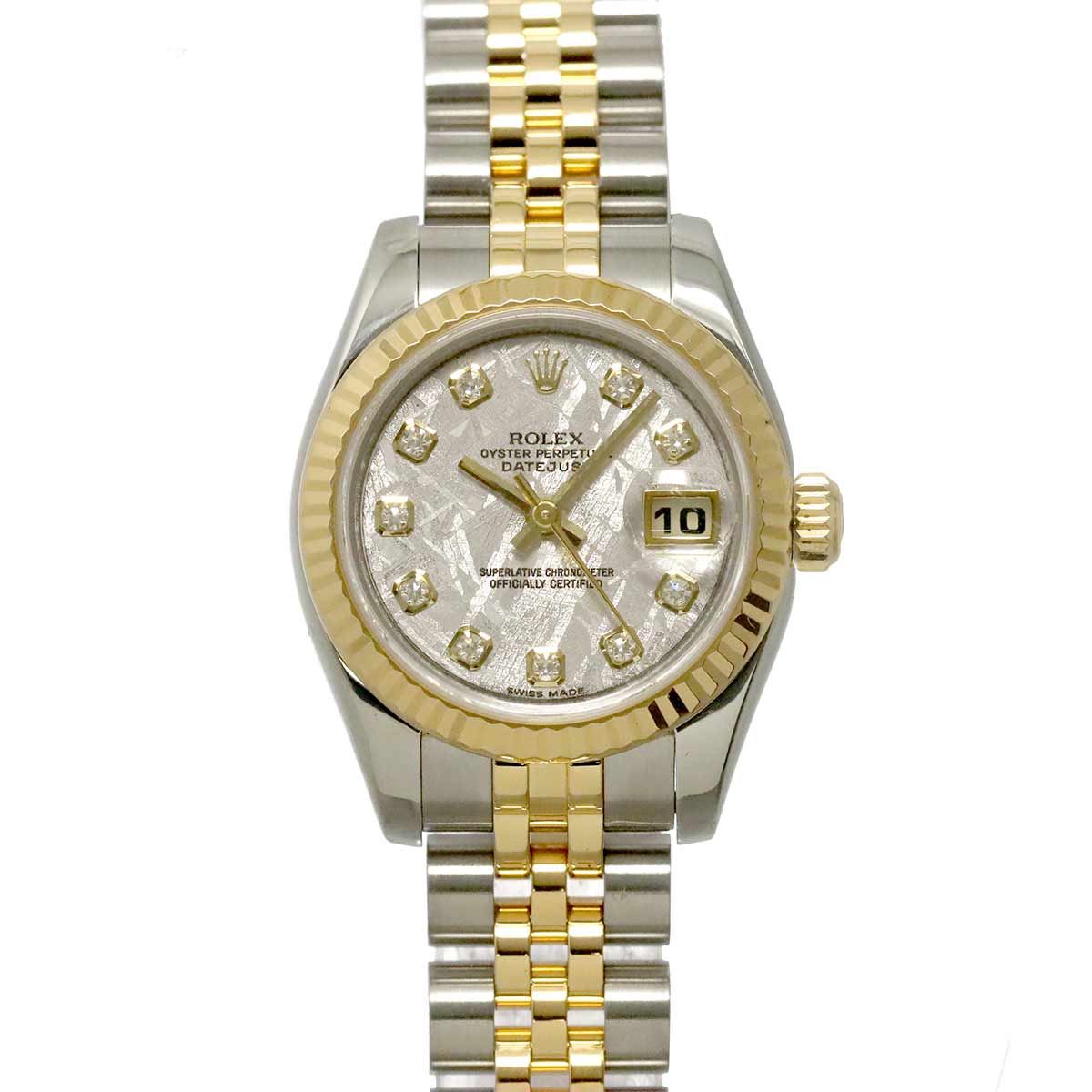 Datejust 179173G Meteorite 10P Diamond K18YG Ladies Watch