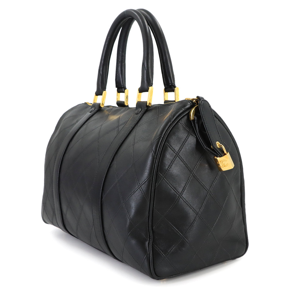Piccolo 2way Mini Boston Shoulder Bag Leather Black Purse