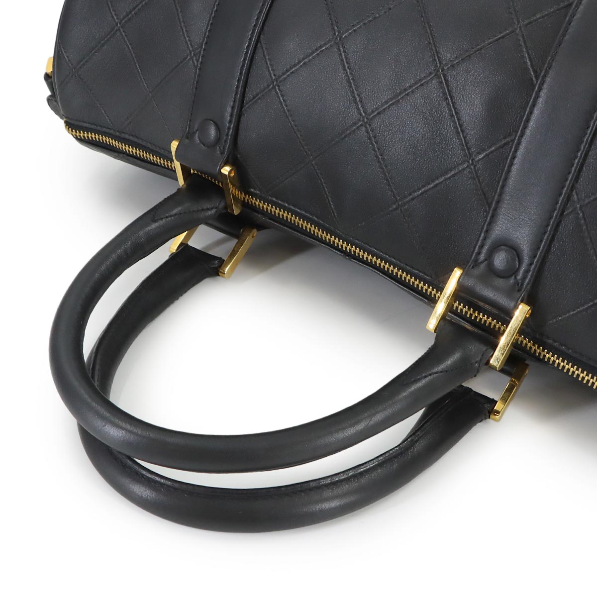 Piccolo 2way Mini Boston Shoulder Bag Leather Black Purse