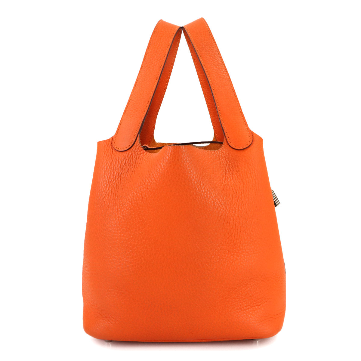 Picotin Lock MM Hand Bag Taurillon Clemence Feu Orange Purse
