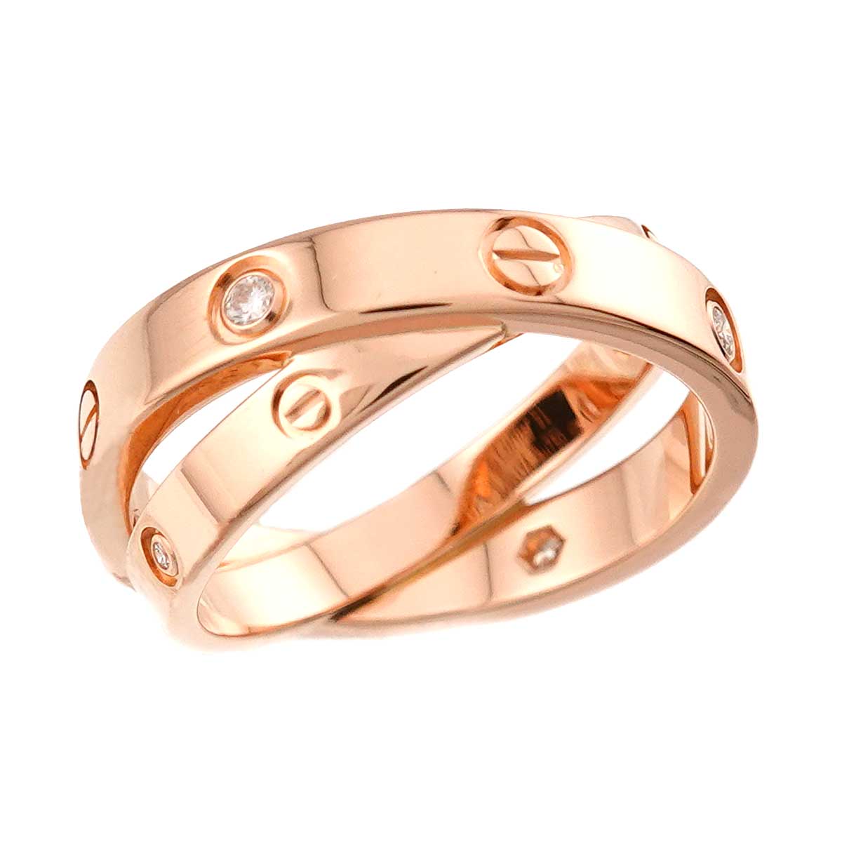 Be LOVE Diamond 6P Ring 18K PG 750 Size51 5.5-5.75(US)