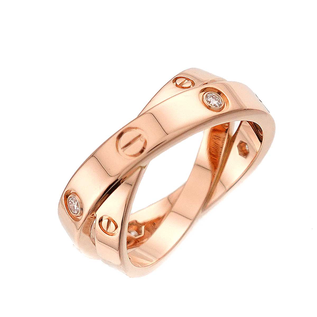 Be LOVE Diamond 6P Ring 18K PG 750 Size51 5.5-5.75(US)