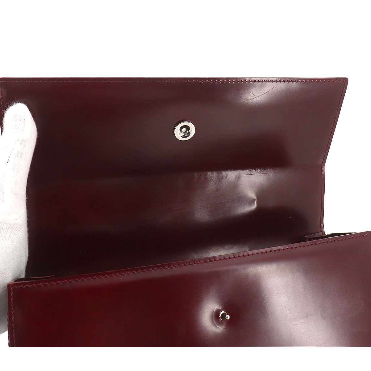 Panthere Hand Bag Leather Bordeaux Purse
