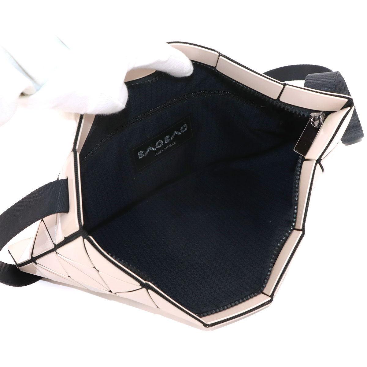 Lucent Shoulder Bag PVC Beige Purse