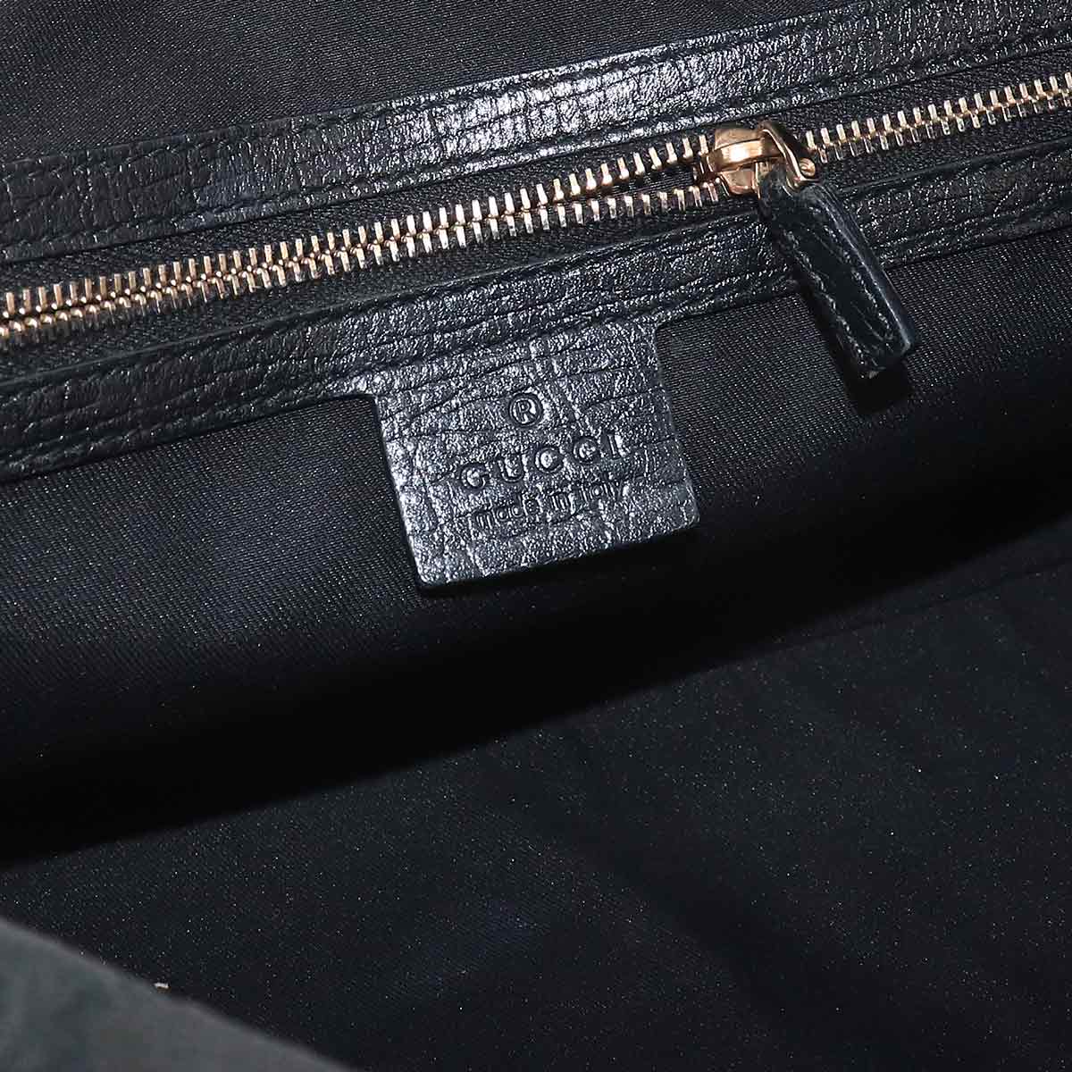 Horsebit Shoulder Bag GG Canvas Leather Black 131092 Purse