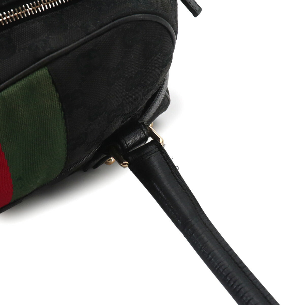Horsebit Shoulder Bag GG Canvas Leather Black 131092 Purse