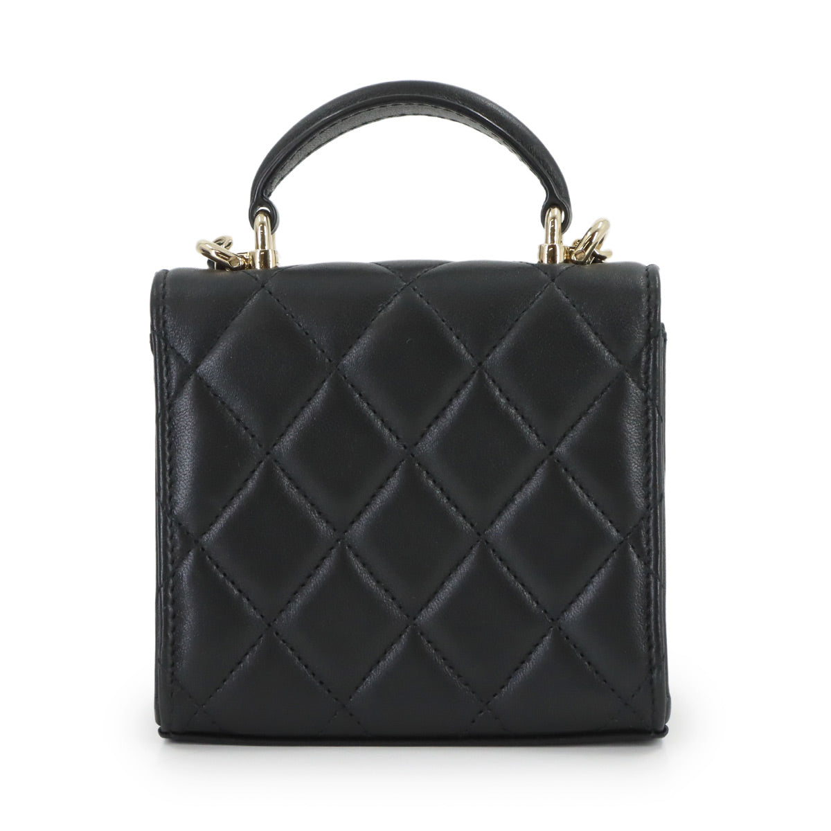 Mini Matelasse Chain Shoulder Bag Leather Black AP2682