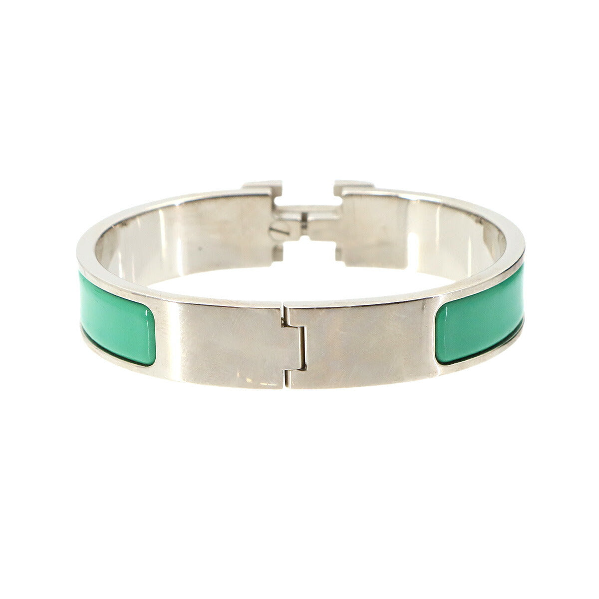Clic H PM Bangle Silver Green Accessory