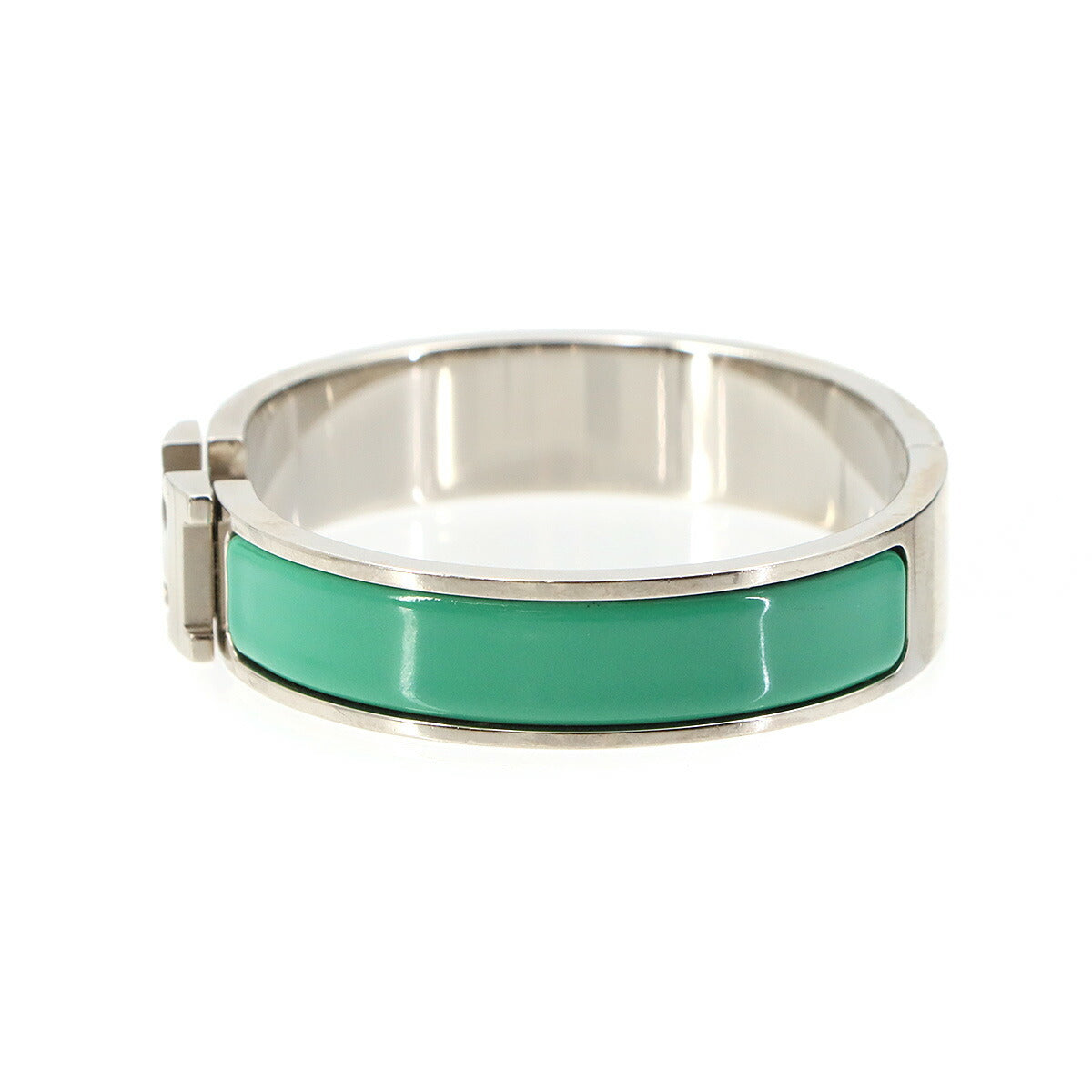 Clic H PM Bangle Silver Green Accessory