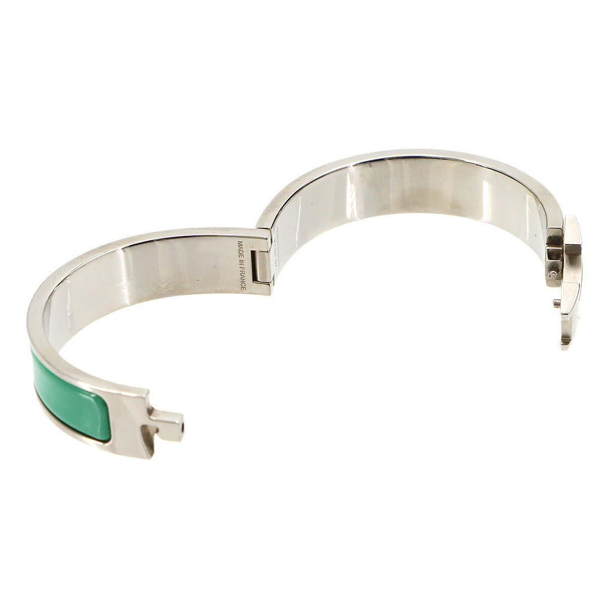 Clic H PM Bangle Silver Green Accessory