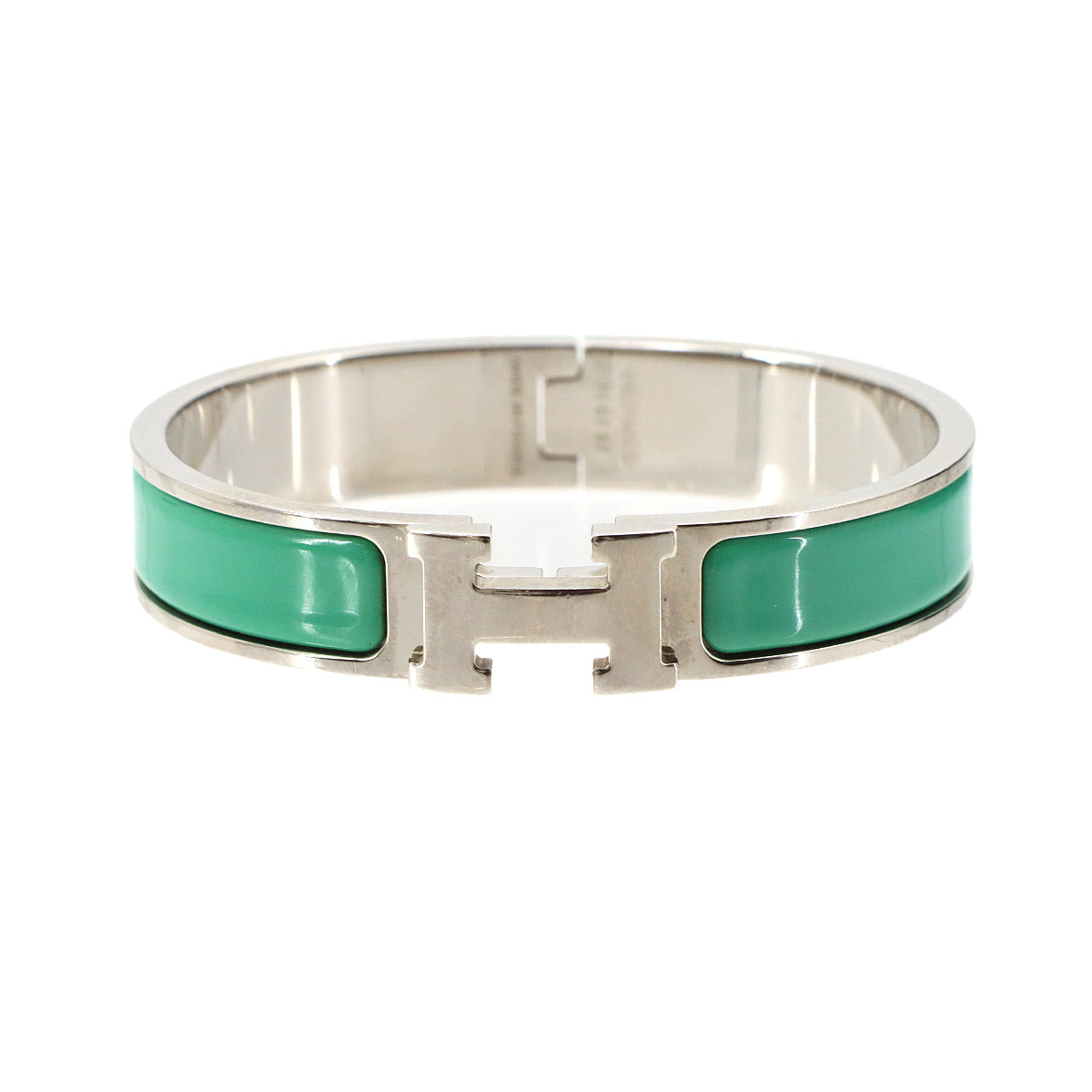 Clic H PM Bangle Silver Green Accessory