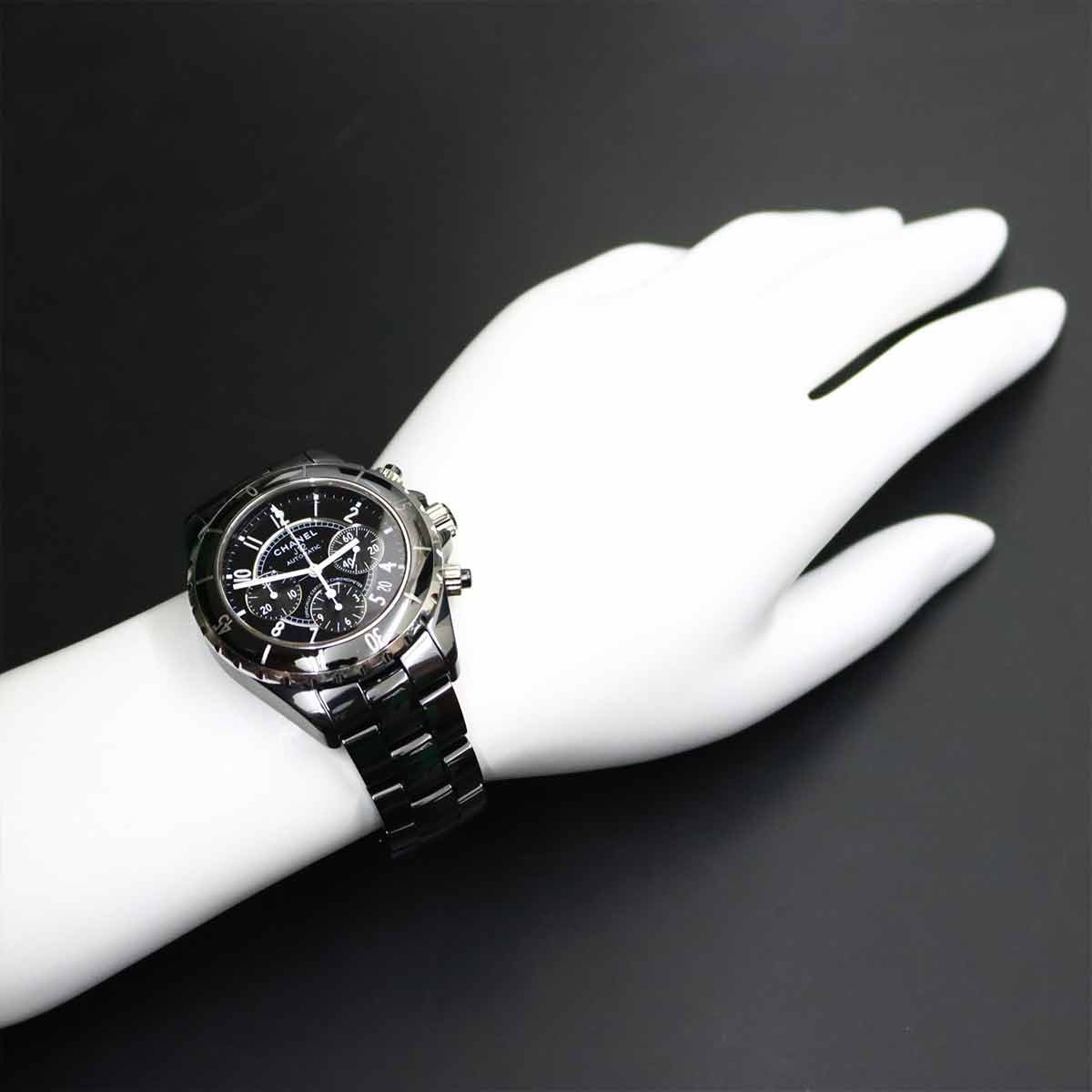 J12 41mm Chronograph H0940 Date Automatic Black Dial Mens