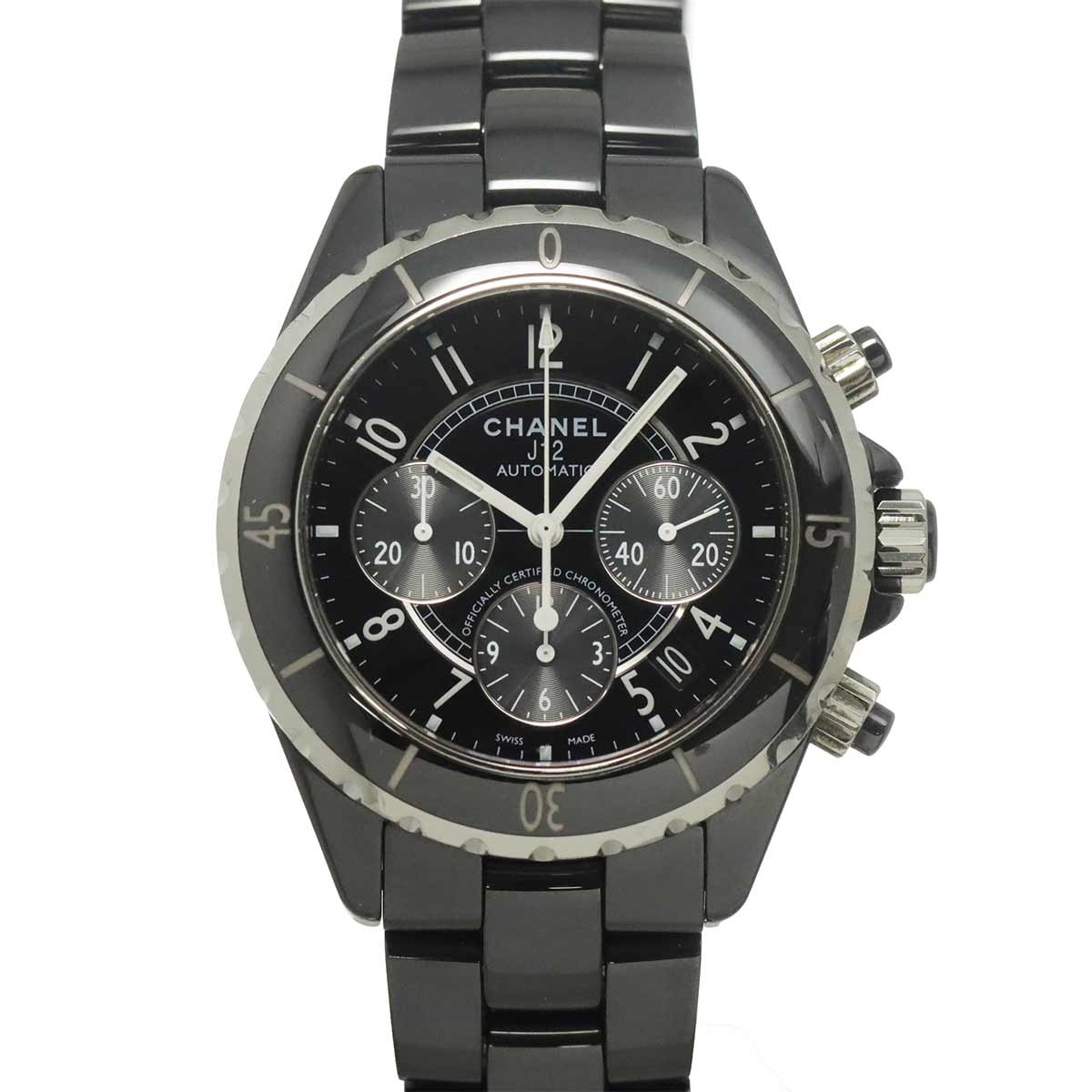J12 41mm Chronograph H0940 Date Automatic Black Dial Mens