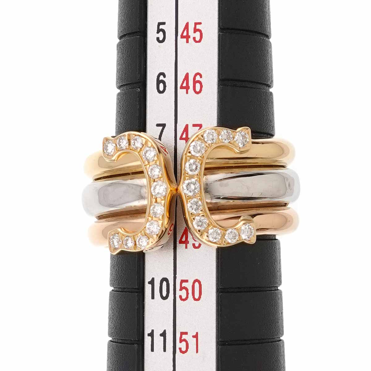 2C Diamond Ring 18K YG WG PG 750 Size47 4.5-4.75(US)