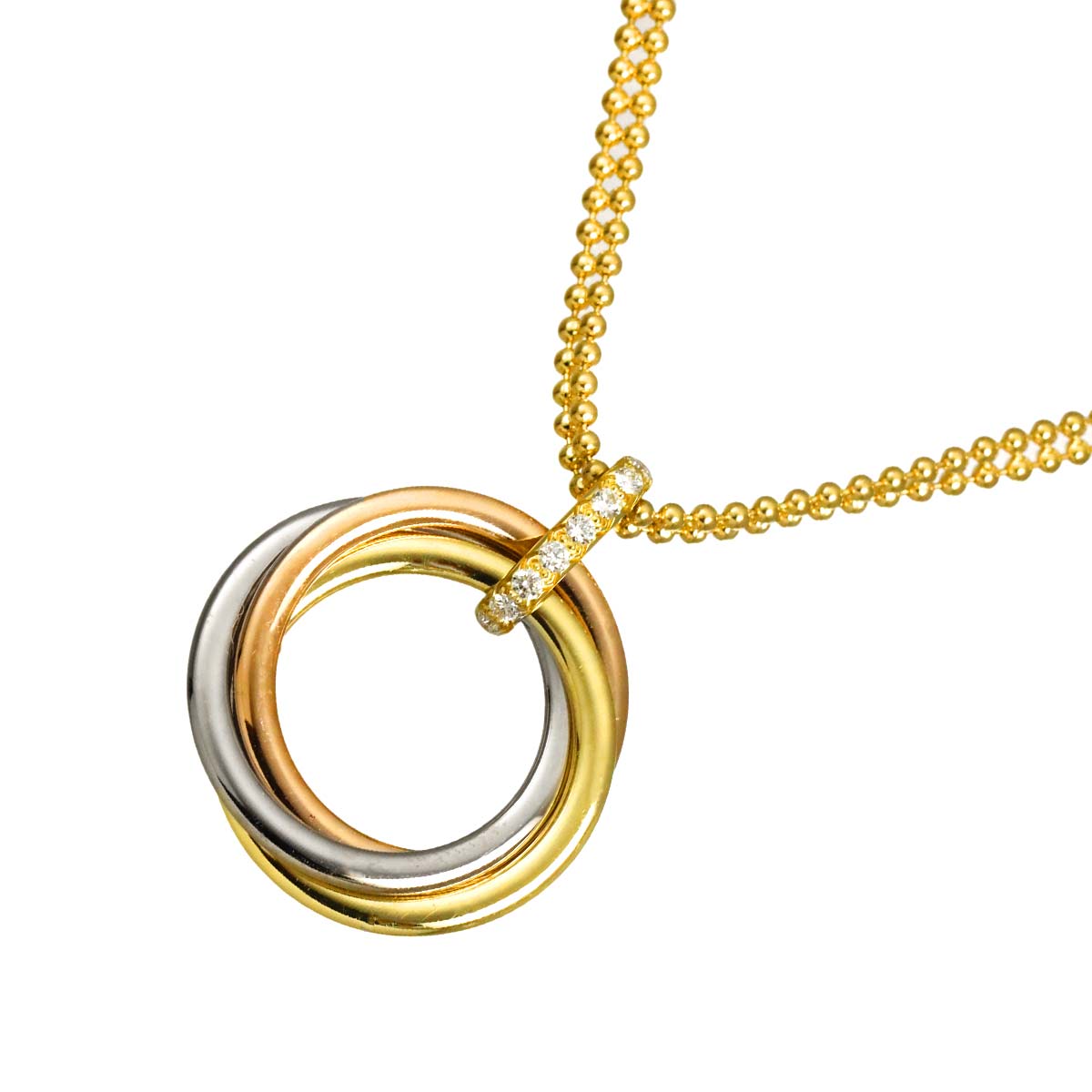 Trinity MM Diamond Necklace 18K YG WG PG 750