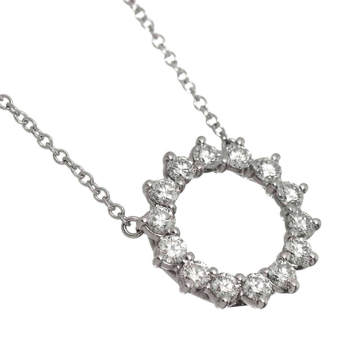 Open Circle SM Diamond Necklace Pt Platinum