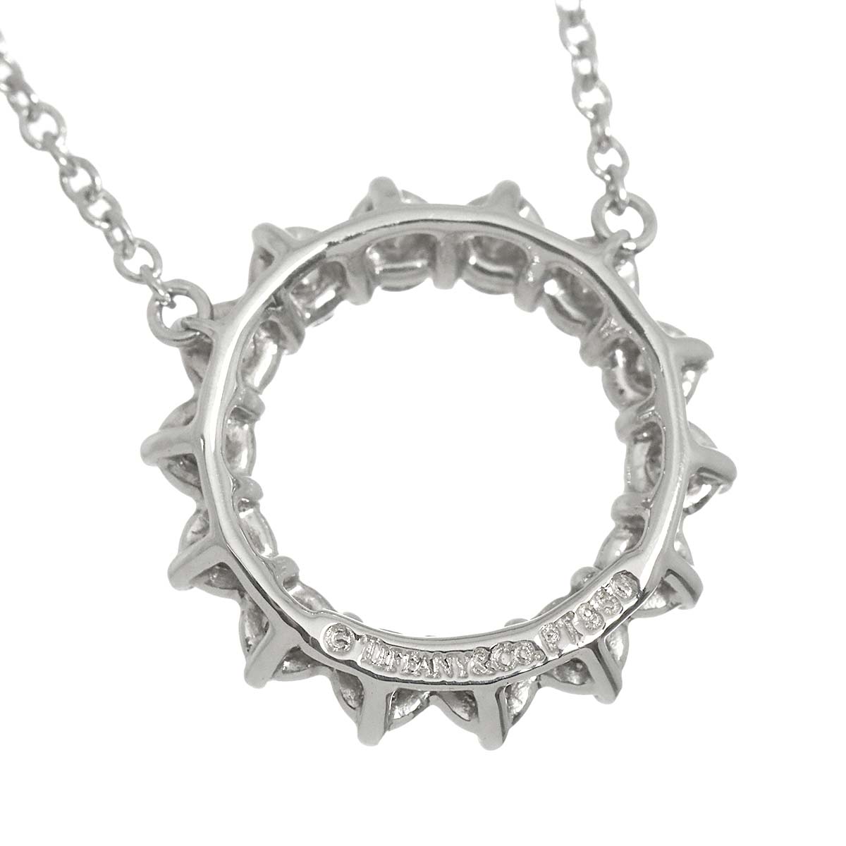 Open Circle SM Diamond Necklace Pt Platinum