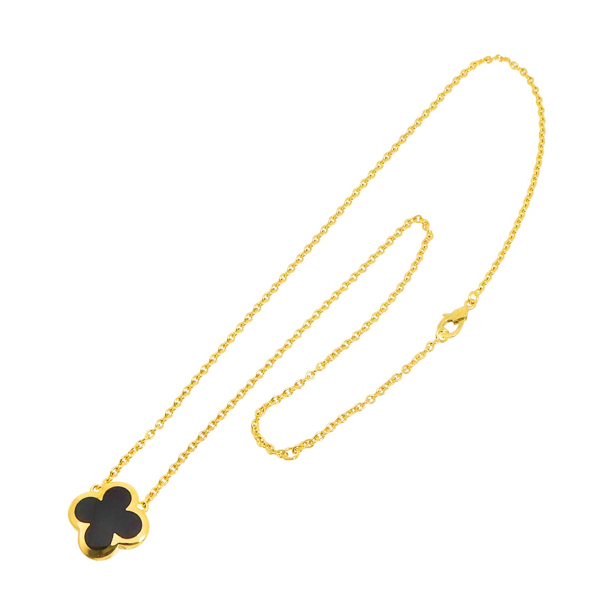 Pure Alhambra Onyx Necklace 18K YG 750