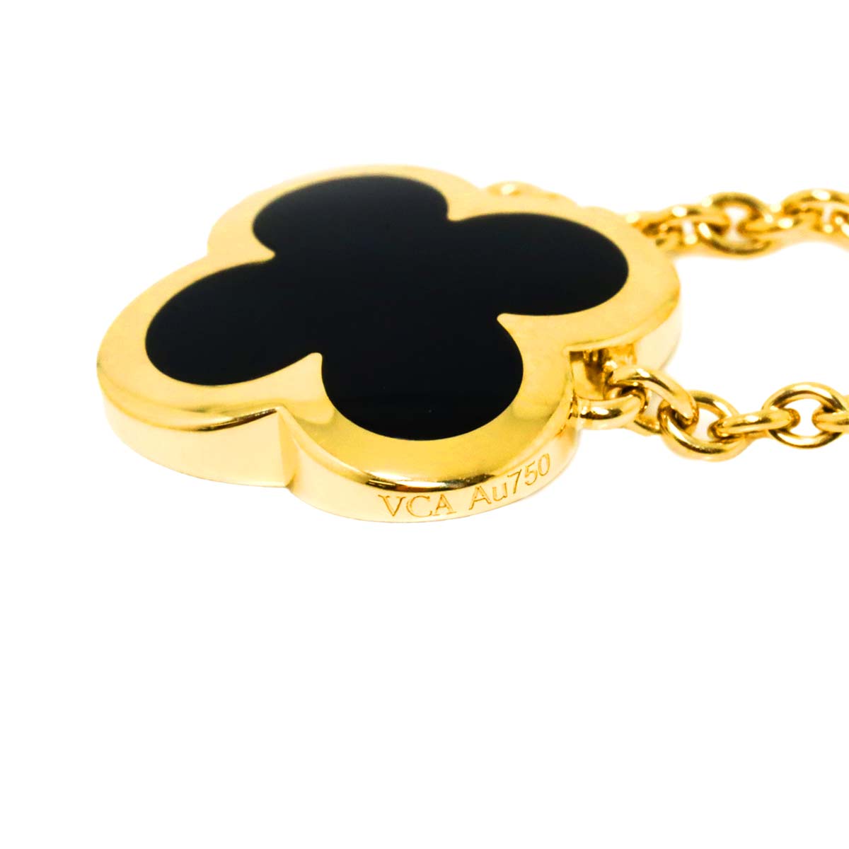 Pure Alhambra Onyx Necklace 18K YG 750