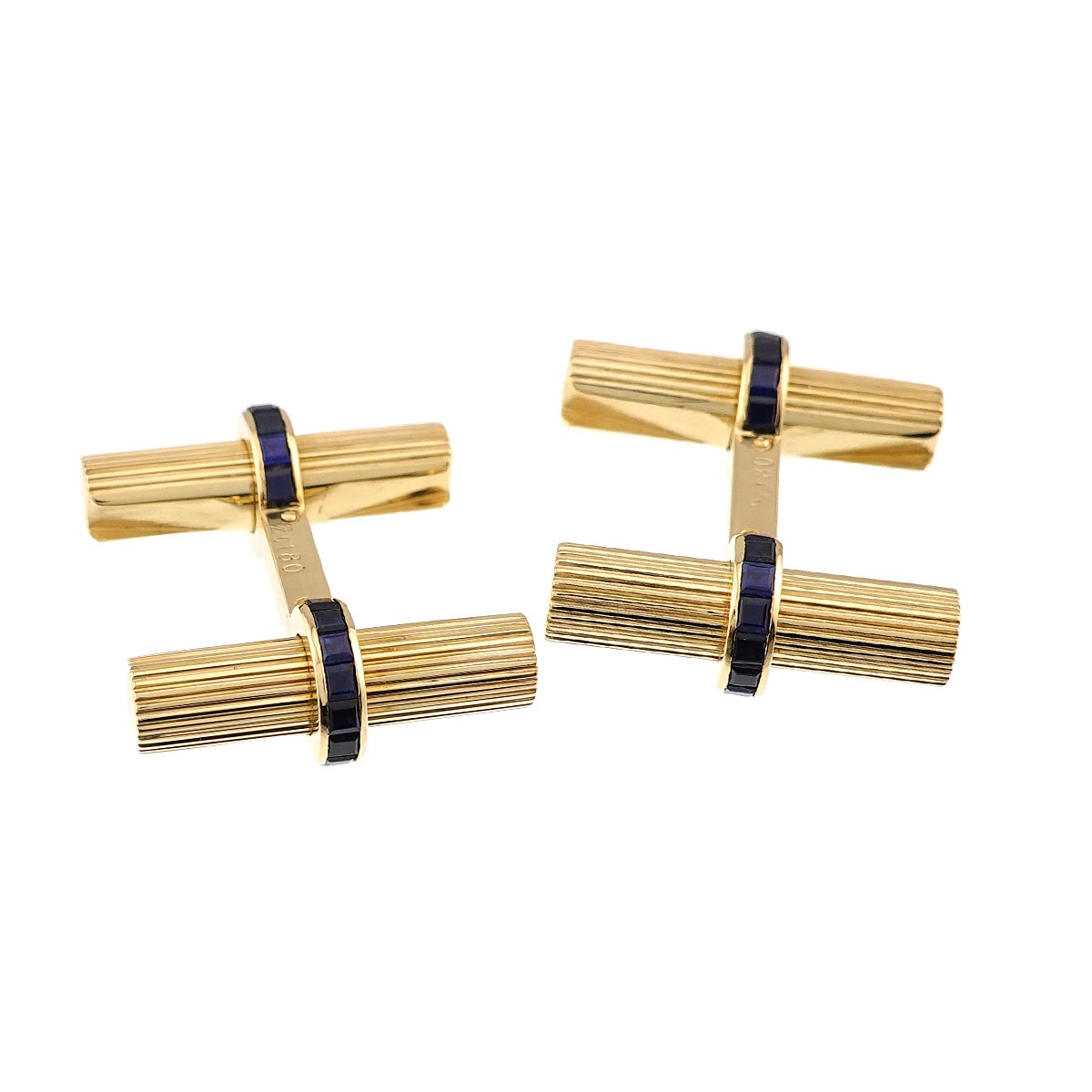 Sapphire Cuff Links 18K YG 750