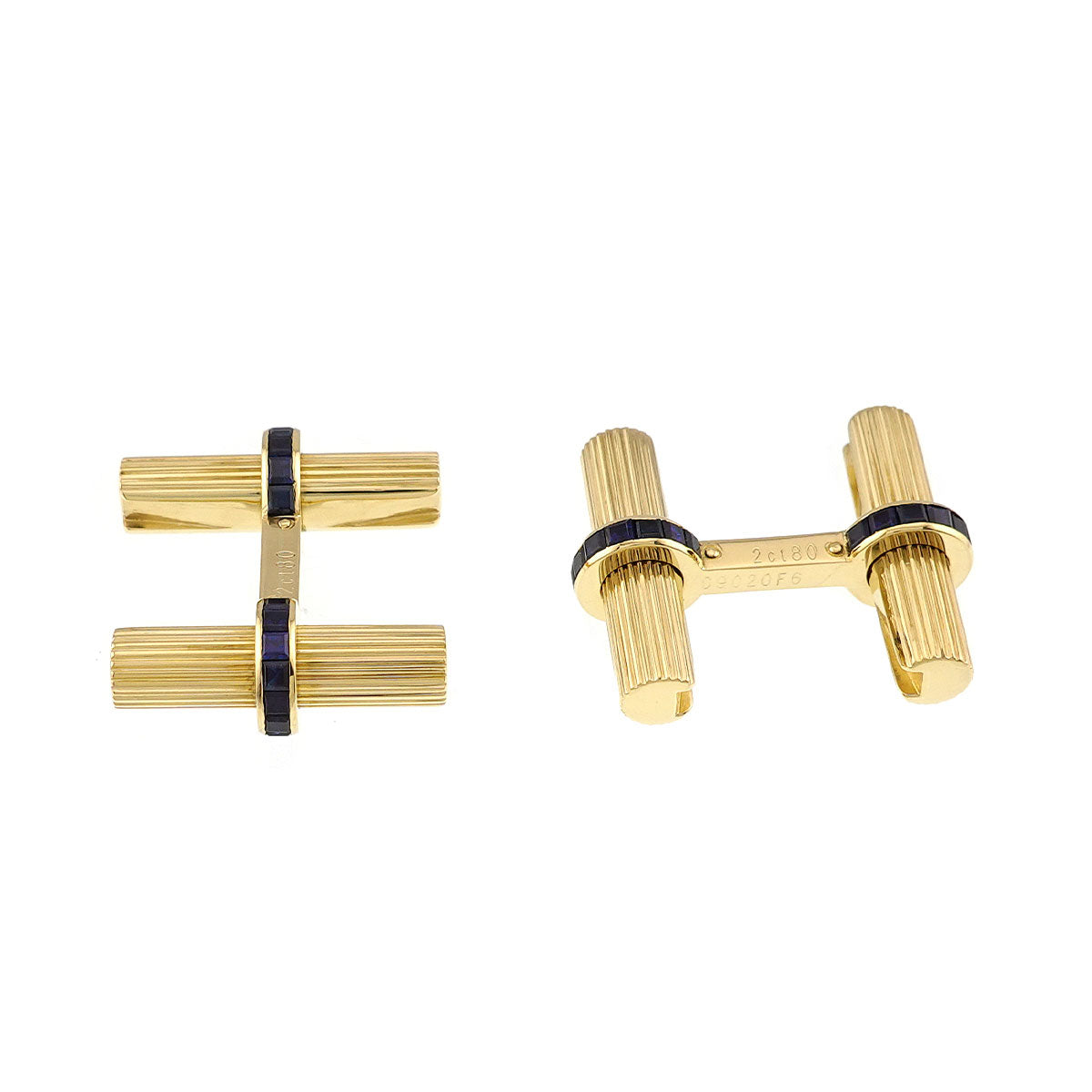Sapphire Cuff Links 18K YG 750