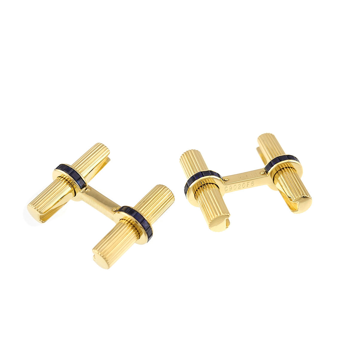 Sapphire Cuff Links 18K YG 750