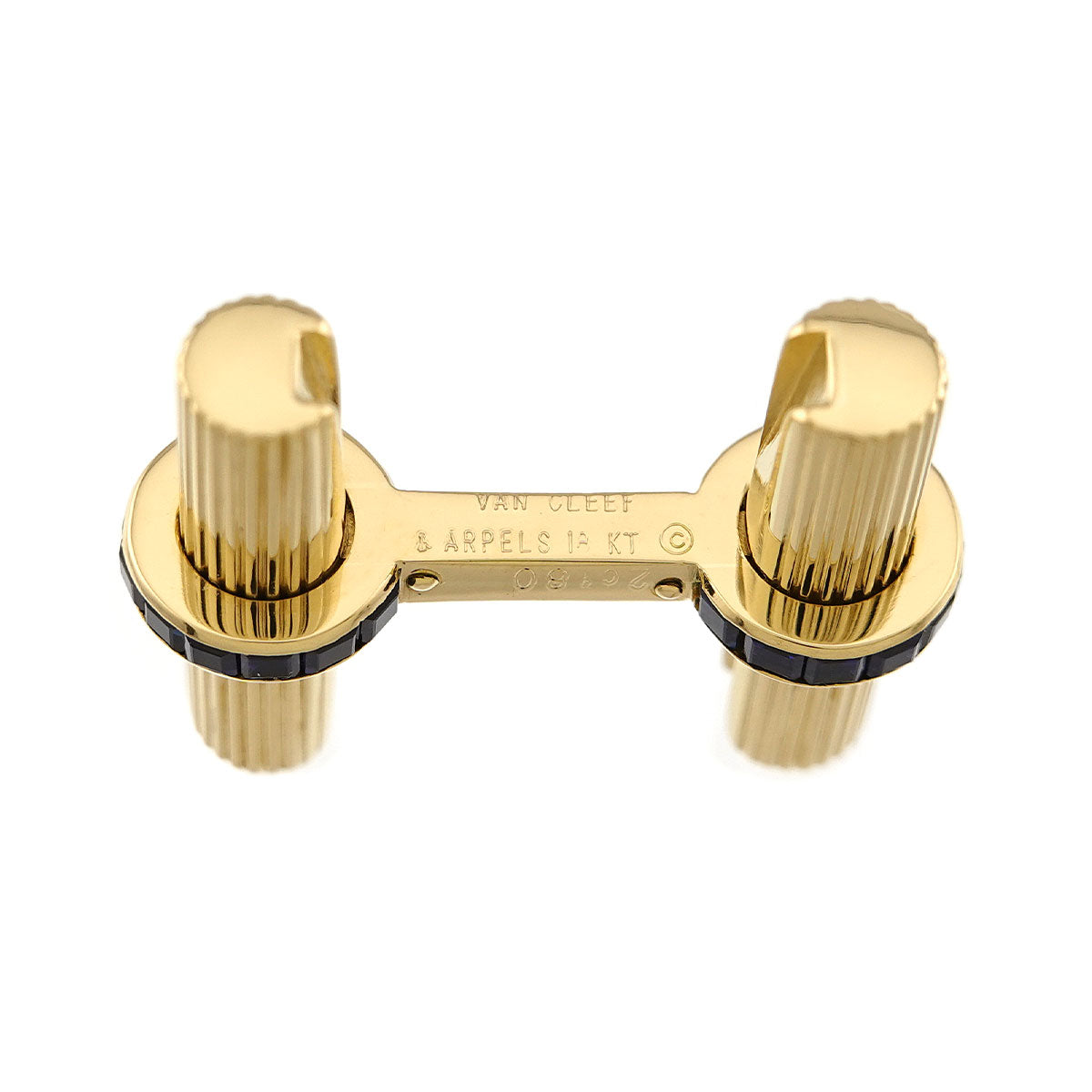 Sapphire Cuff Links 18K YG 750